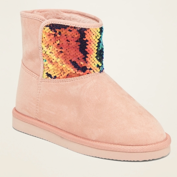 Faux-Suede Flip-Sequin Adoraboots for Girls - Picture 1 of 3
